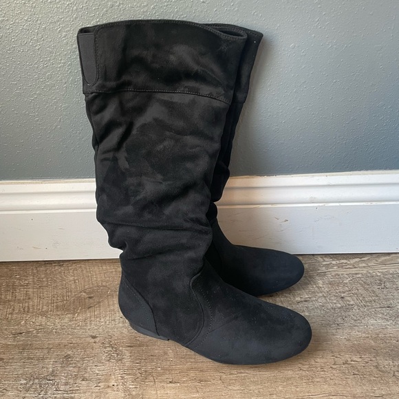 Dream Pairs Shoes - Dream Pairs Black Over-the-Knee Slouch Boots